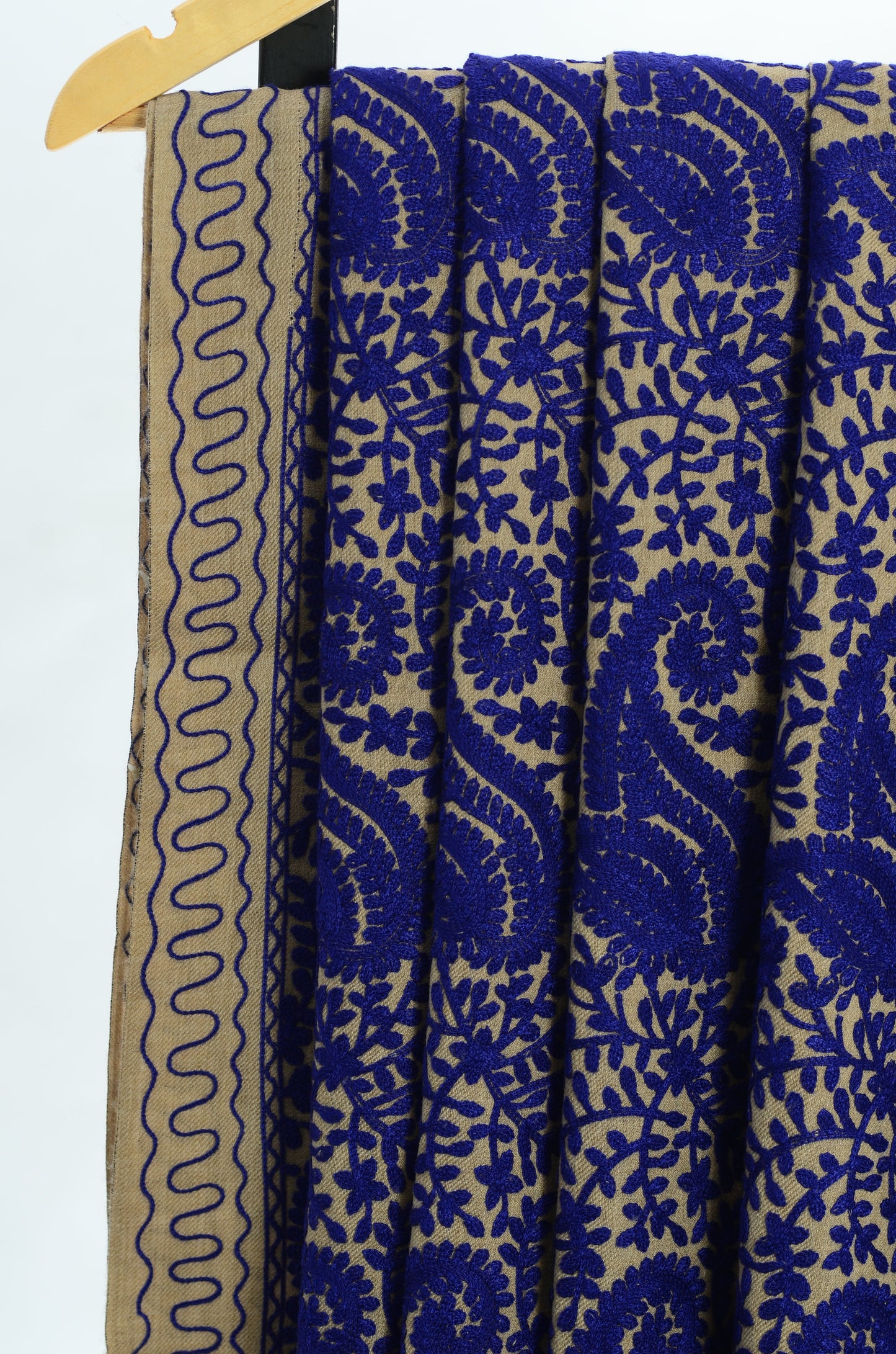 Embroidery Pashmina Shawl Blue