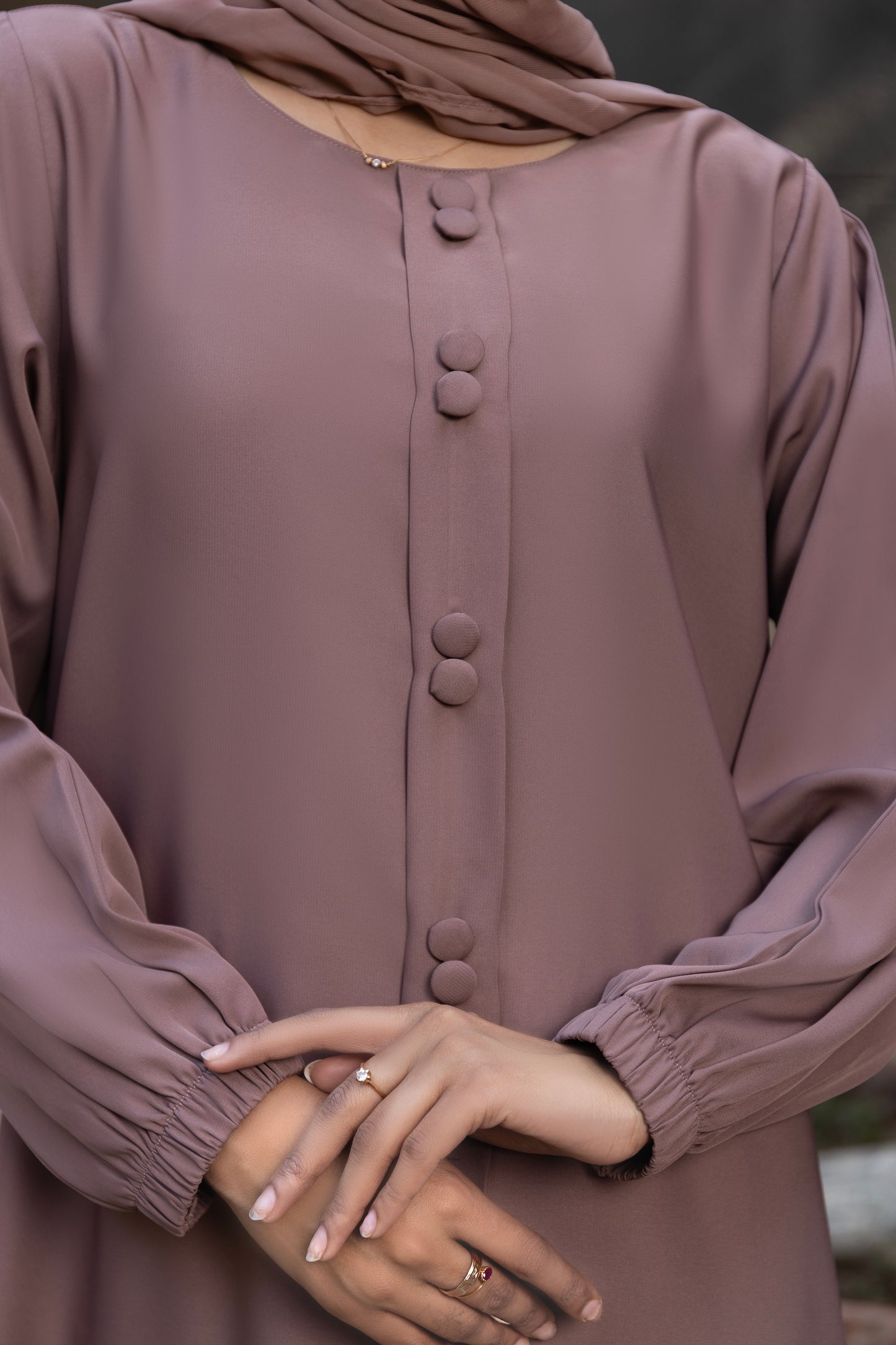 Fancy Button Abaya