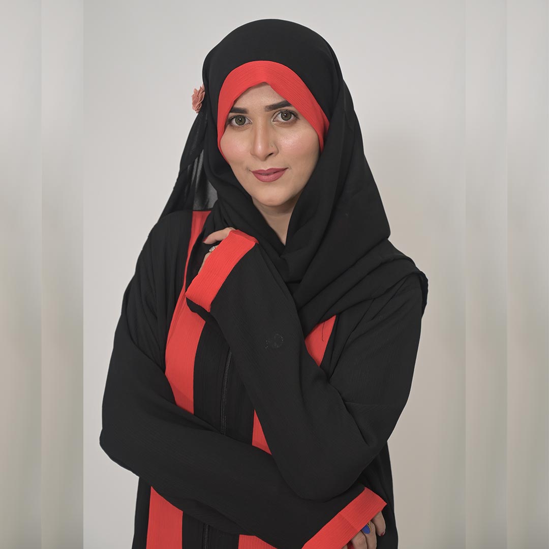 Classic Choice Black & Red Abaya