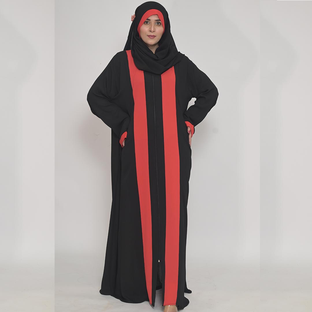 Classic Choice Black & Red Abaya