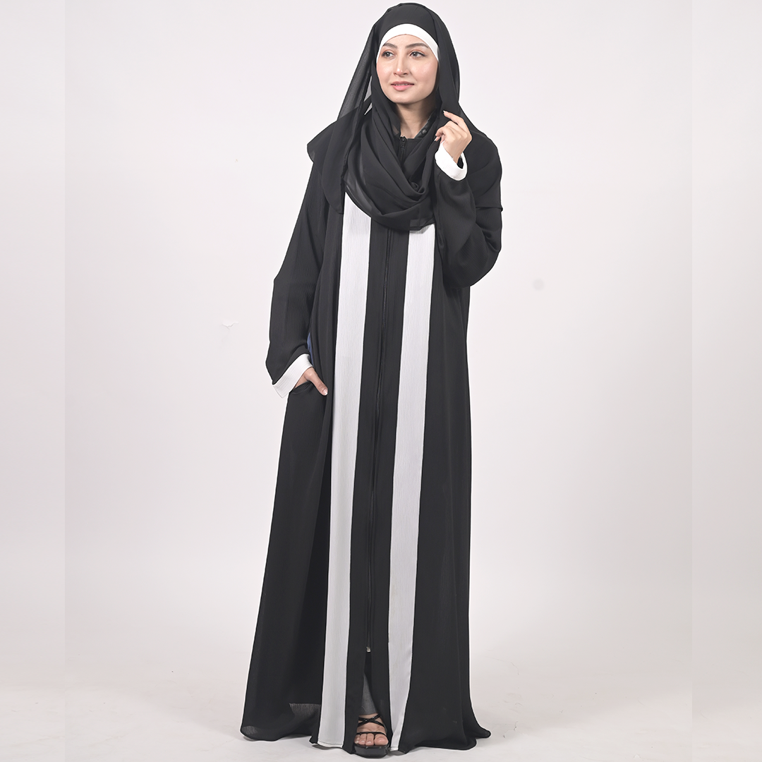 Classic Choice Black & White Abaya