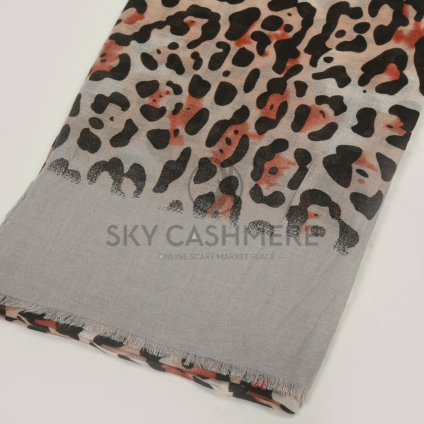 Turkish Lawn Self Texture with Tiger Print Soft & smooth Fabric - Sonic Silver