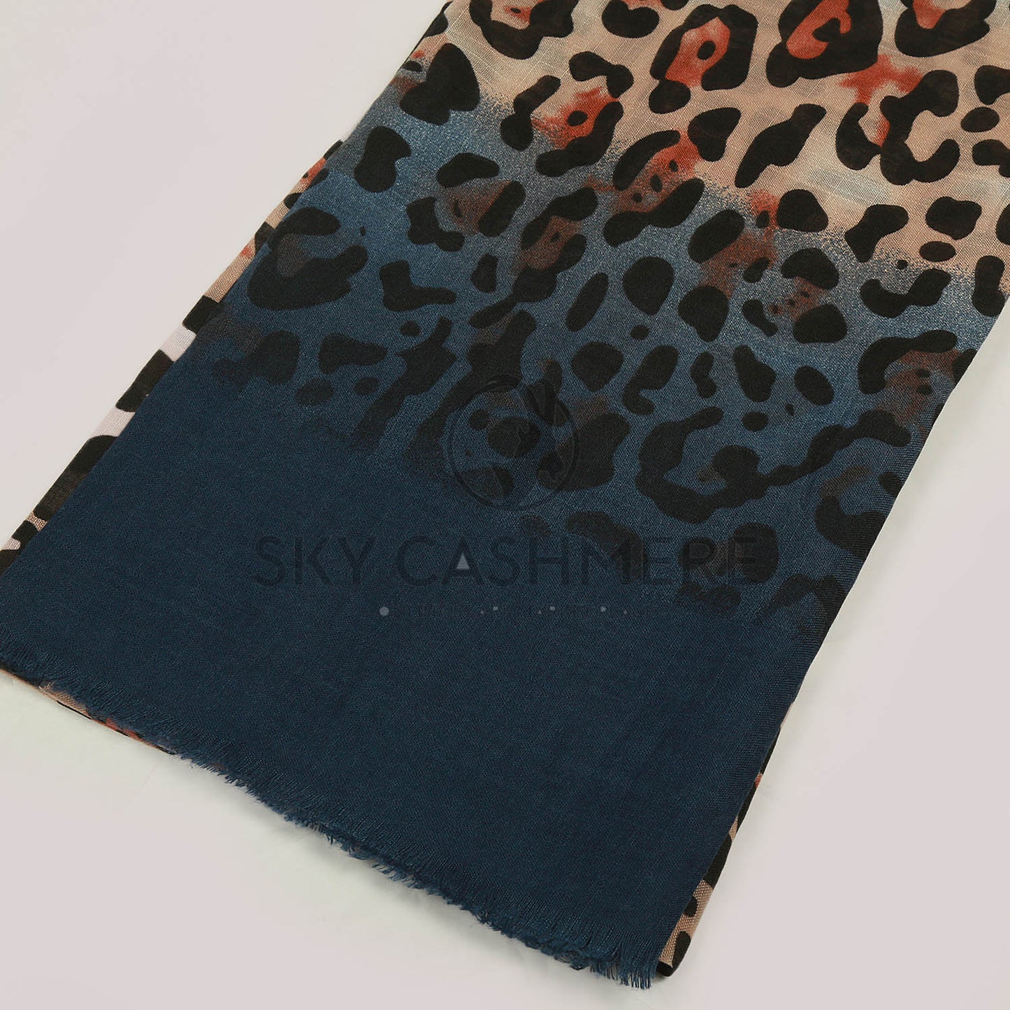 Turkish Lawn Self Texture with Tiger Print Soft & smooth Fabric - Charcoal