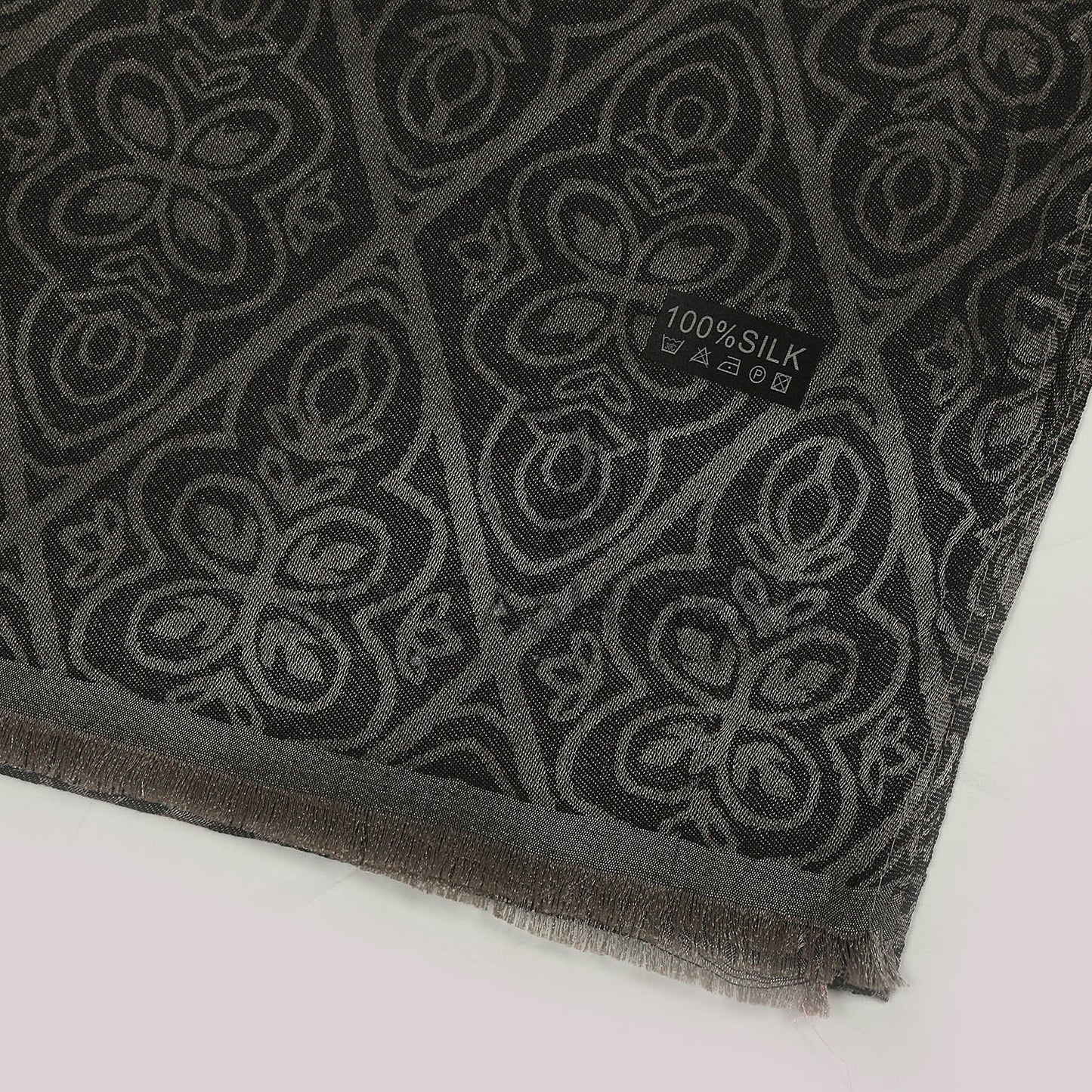 Silk Self Printed Stoller Black Grey