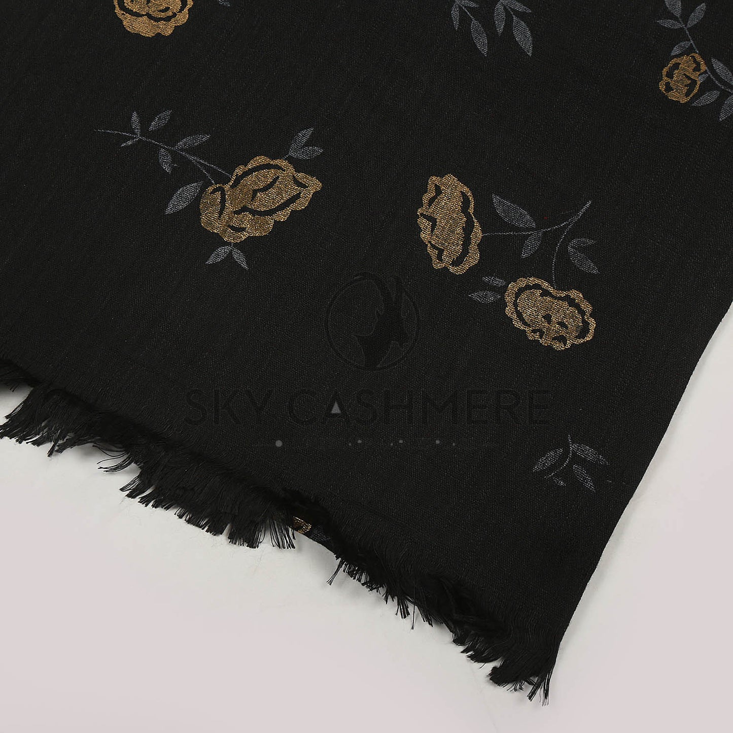 Turkish lawn scarf with blog print - Dark Gray
