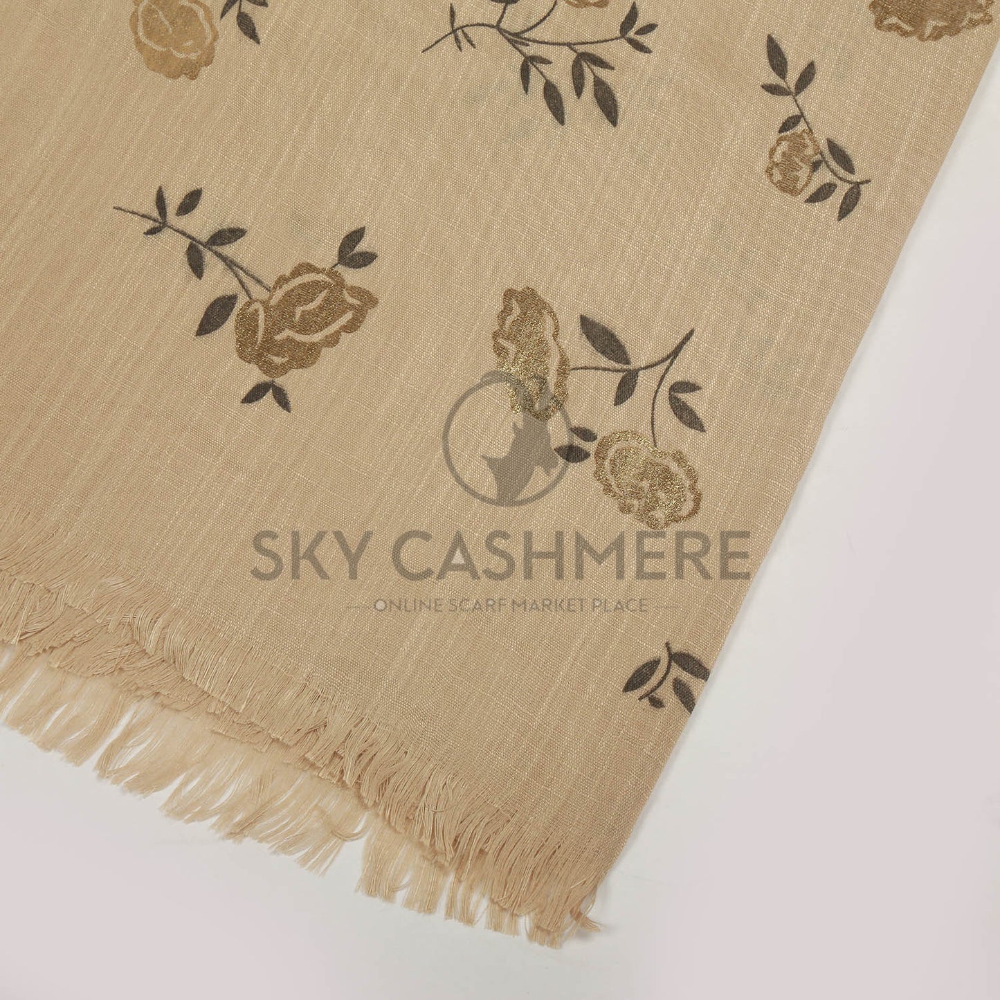 Turkish lawn scarf with blog print - Satin Linen
