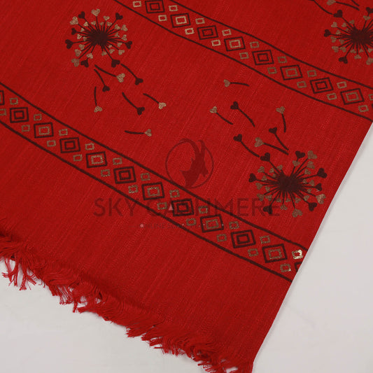 Turkish lawn scarf with blog print - Carmine