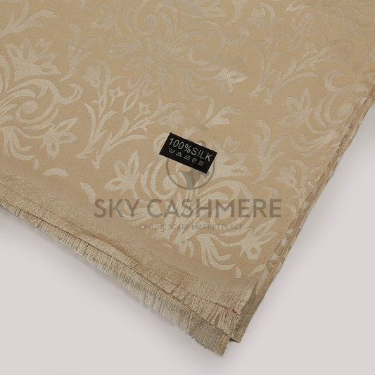 Cotton Silk Self Printed Stroller - Khaki